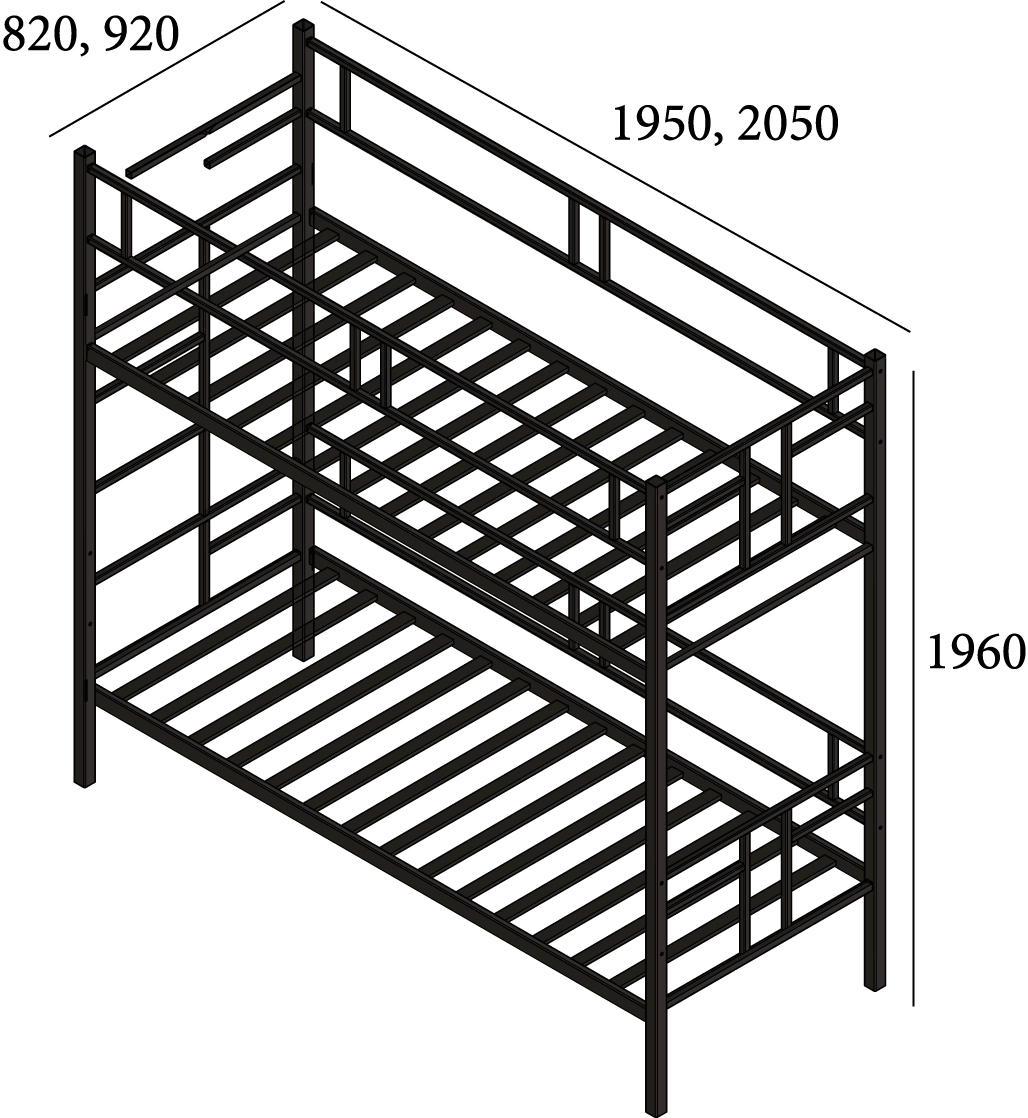 Кровать двухъярусная Дабл Металл-Дизайн